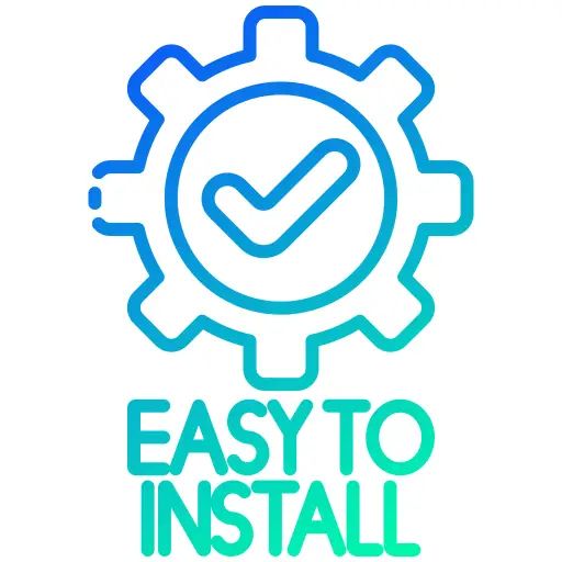 Easy to install gear icon with checkmark